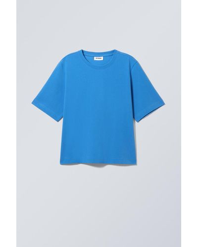 Weekday Kastiges T-Shirt Perfect - Blau