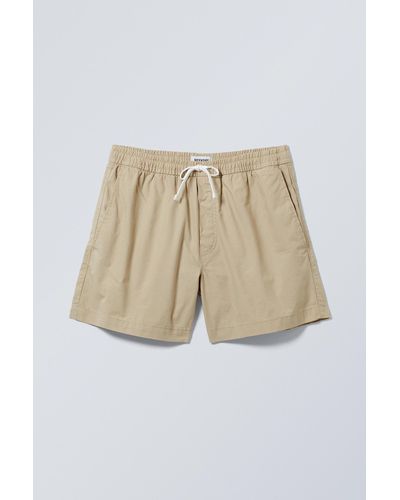 Weekday Regular Oxford Shorts - Natural