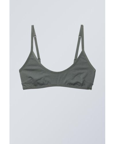 Weekday Baumwoll-Bustier Mit Tiefem Ausschnitt Inez - Grau