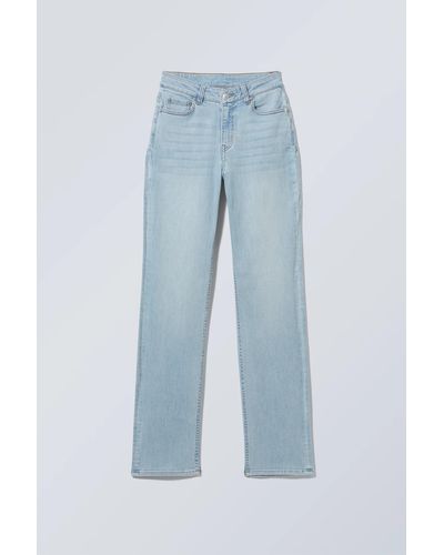 Weekday Twig Curve Mid Straight Jeans - Blue