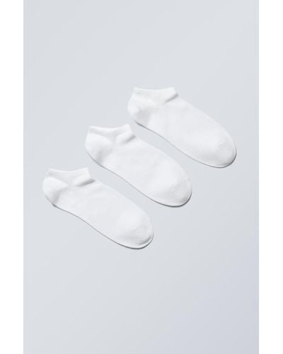 Weekday 3-Pack Low Cotton Trainer Socks - Blue