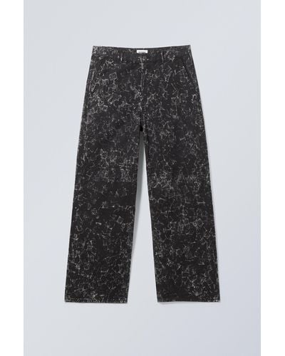 Weekday Micha Loose Workwear Trousers - Grey
