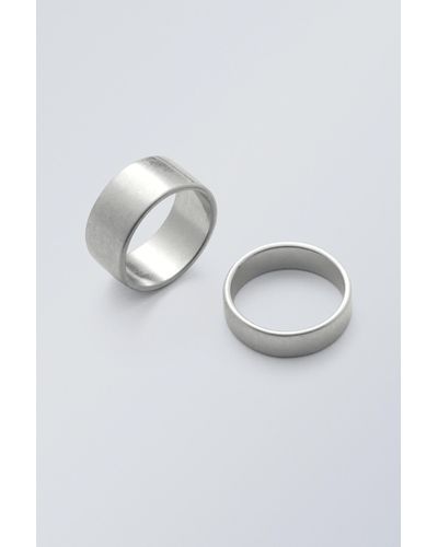 Weekday Damir Ring Set - Metallic