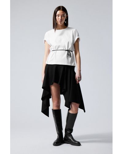Weekday Joy Asymmetric Midi Skirt - Black
