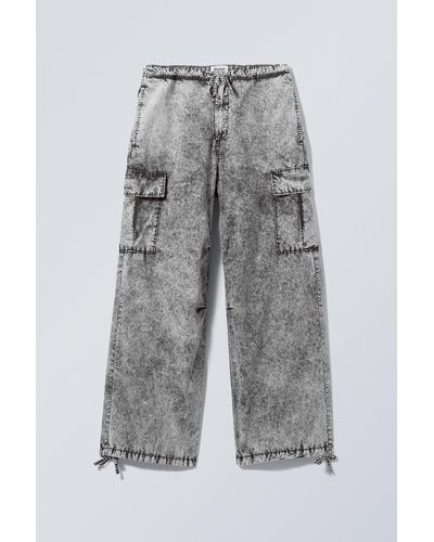 Weekday Parachute Loose Cargo Trousers - Grey