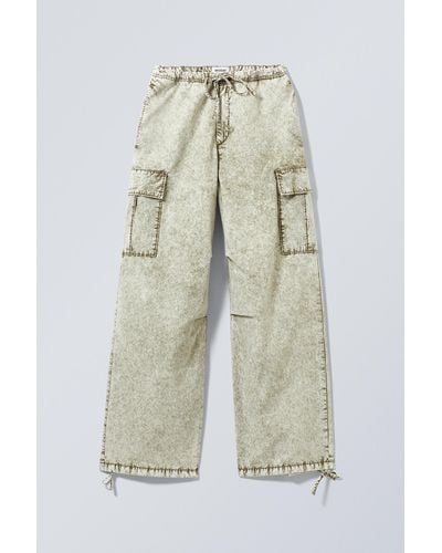 Weekday Parachute Loose Cargo Trousers - White