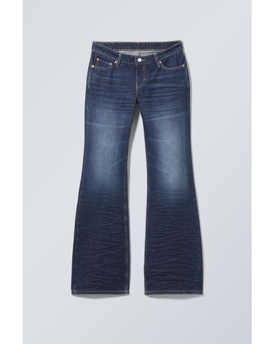 Weekday Bootcut-Jeans In Knitteroptik Nova - Blau
