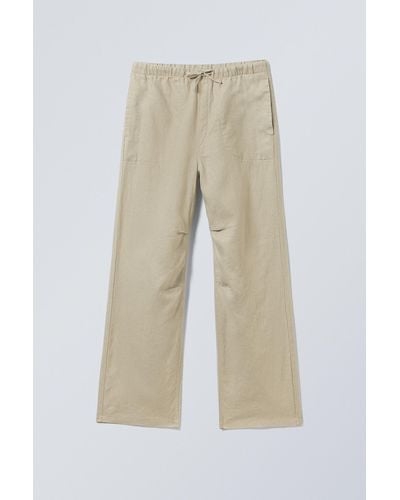 Weekday Relaxed Linen Trousers - Natural