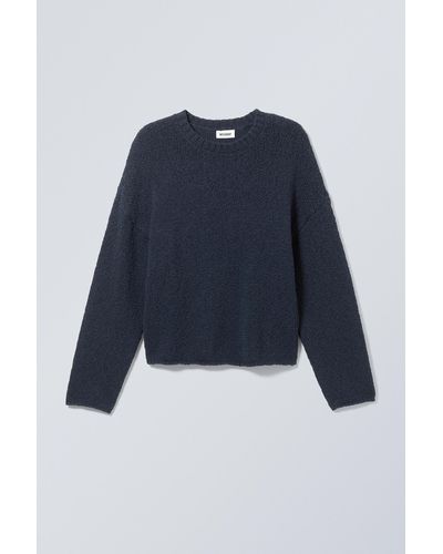 Weekday Cropped Heavy Knitted Jumper - Blue