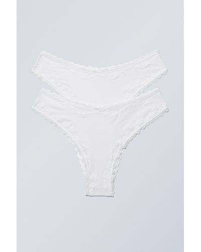 Weekday 2-pack Lace Briefs - White