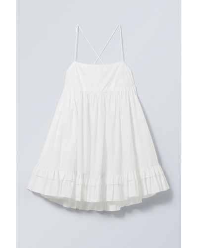 Weekday Mini Poplin Strap Dress - White