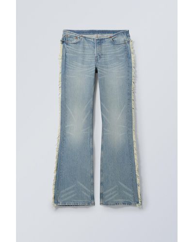 Weekday Nova Slim Bootcut Frayed Jeans - Blue