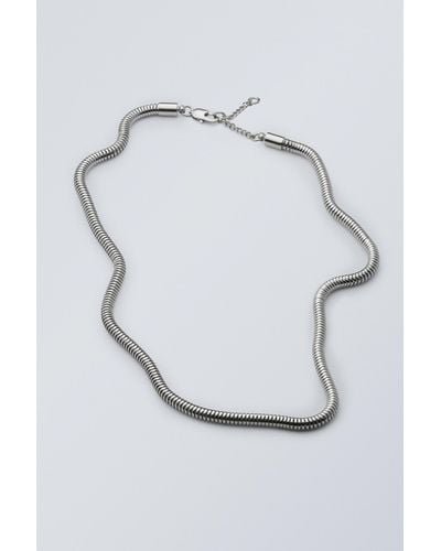 Weekday Snake-chain Necklace - Grey