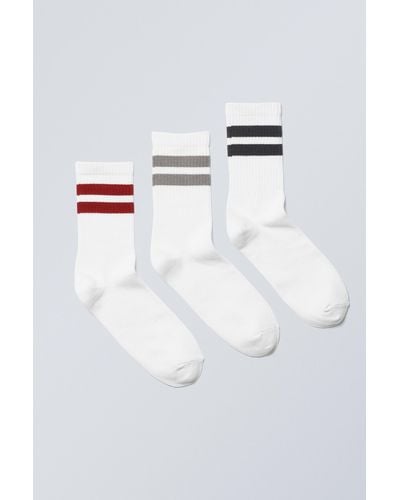Weekday 3-pack Striped Sport Socks - Multicolour