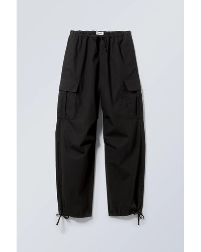 Weekday Parachute Loose Cargo Trousers - Black