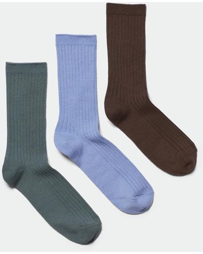 Weekday 3Er-Pack Socken Noah - Blau