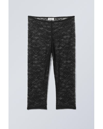 Weekday Lace Capri Trousers - Black