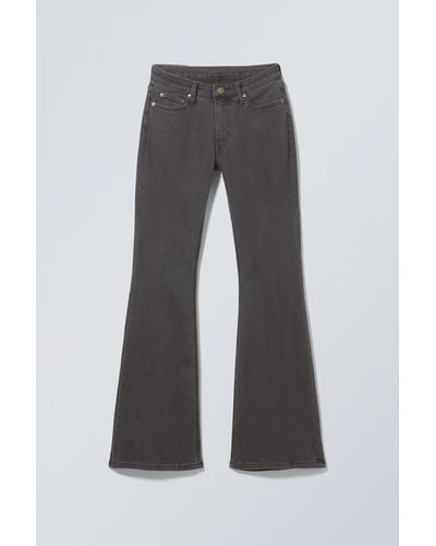 Weekday Flame Low Flared Jeans - Grey