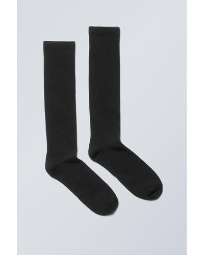 Weekday Knee High Sport Socks - Black