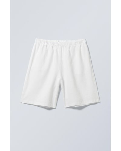 Weekday Relaxed Linen Blend Shorts - White