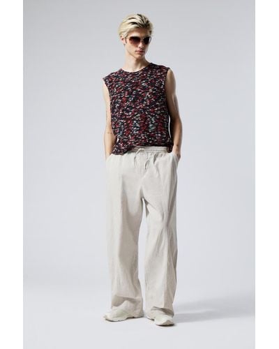 Weekday Relaxed Linen Blend Trousers - Multicolour