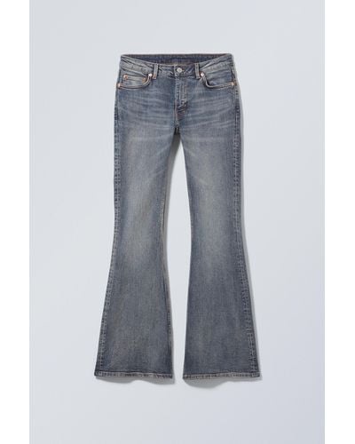 Weekday Flame Low Flared Jeans - Blue