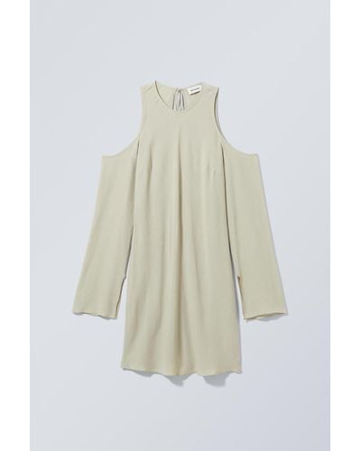 Weekday Kleid mit Schulterdetail Lycke - Weiß