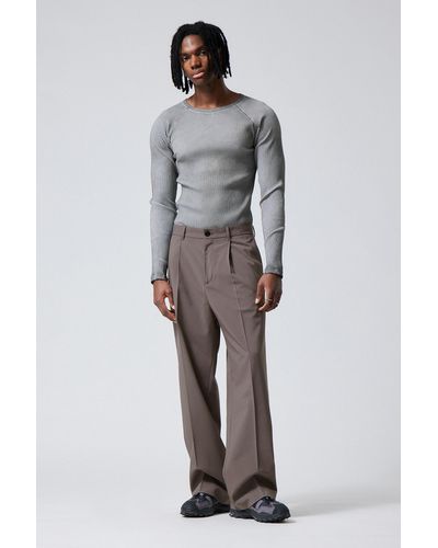 Weekday Uno Loose Suit Trousers - Grey