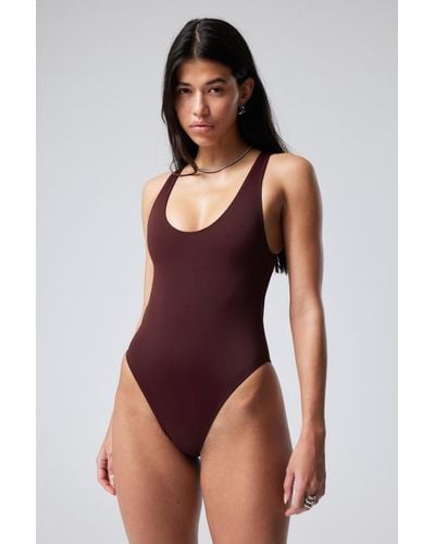 Weekday Sporty Racerback Swimsuit - Red