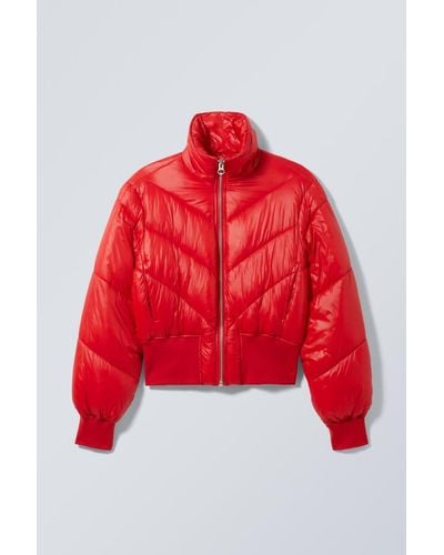 Weekday Wield Puffer Jacket - Red