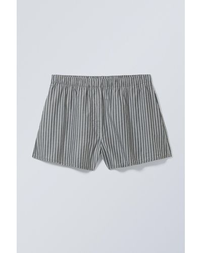 Weekday Relaxed Boxer Cotton Shorts - Grey