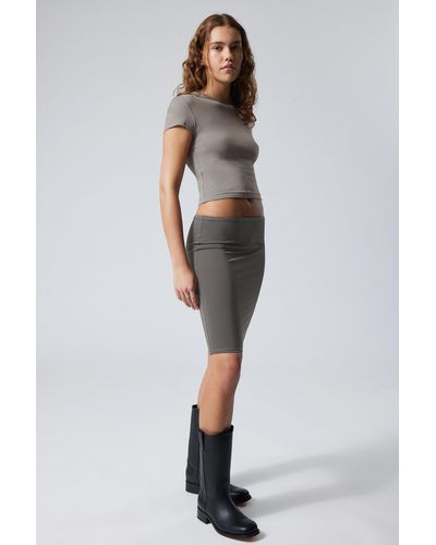 Weekday Rachel Tube Midi Skirt - Grey