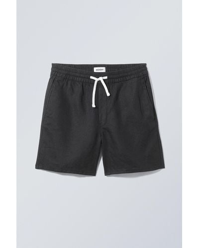 Weekday Olsen Linen Shorts - Black