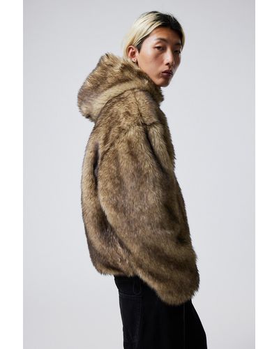 Weekday Paolo Oversized Faux Fur Jacket - Multicolour