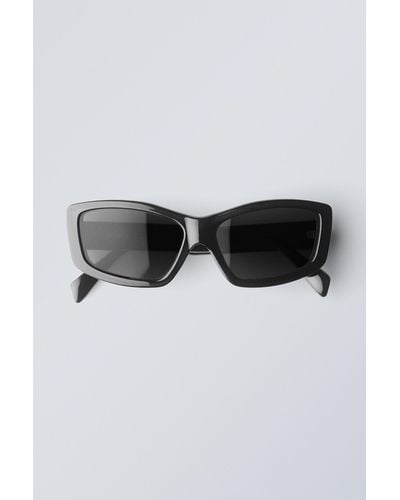 Weekday Rectangular Semi-wide Sunglasses - Black
