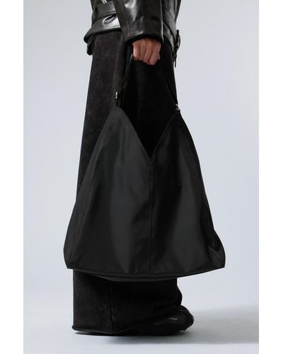 Weekday V-shaped Nylon Shoulder Bag - Black