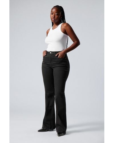 Weekday Glow Curve High Flared Jeans - White
