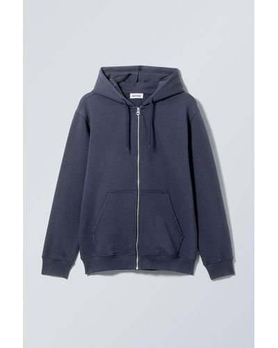 Weekday Standard Midweight Zip Hoodie - Blue