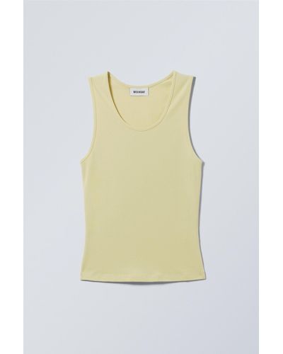 Weekday Smooth Fitted Tank Top - Yellow