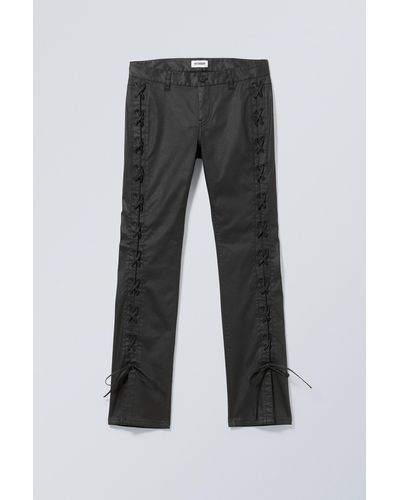 Weekday Cassidy Lace Up Trouser - Black
