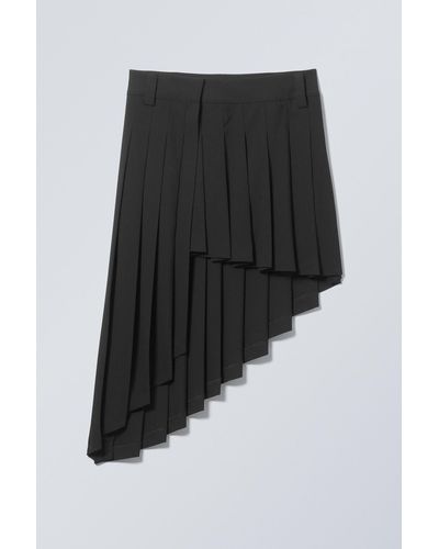 Weekday Skylar Pleated Midi Skirt - Black