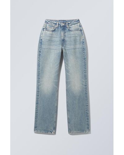 Weekday Resolute Curve High Jeans Mit Geradem Bein - Blau