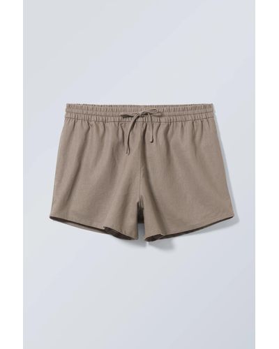 Weekday Tyler Linen Blend Shorts - Multicolour