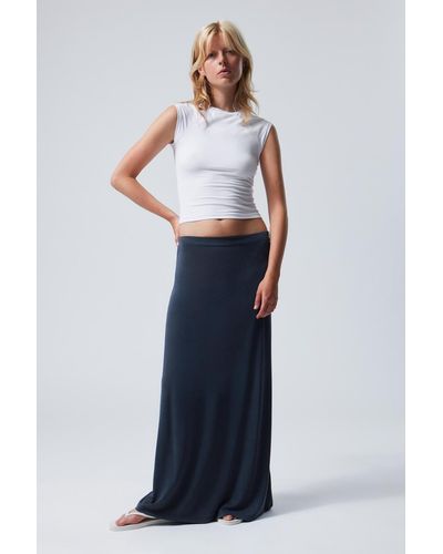 Weekday Signe Drapy Maxi Skirt - Blue