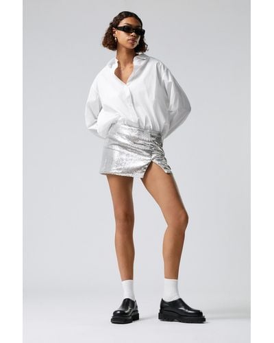 Weekday Moa Sequins Skirt - Metallic
