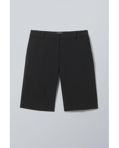 Weekday Knee Length Suiting Shorts - Black