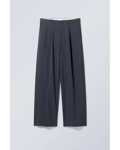 Weekday Uno Loose Suit Trousers - Blue