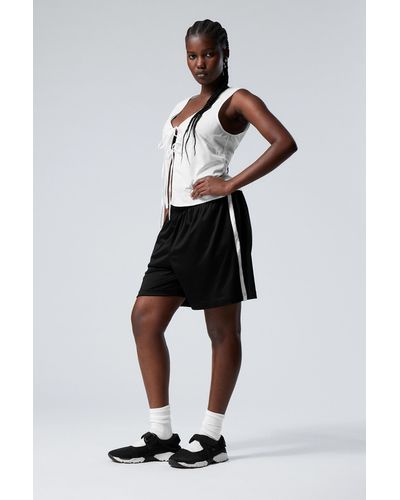 Weekday Loose Wide Colour-block Shorts - Black