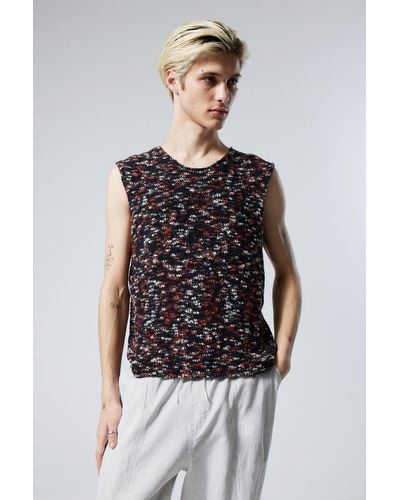 Weekday Knitted Cotton Vest - Red