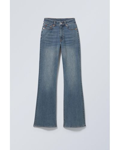 Weekday Glow Curve High Flared Jeans - Blue